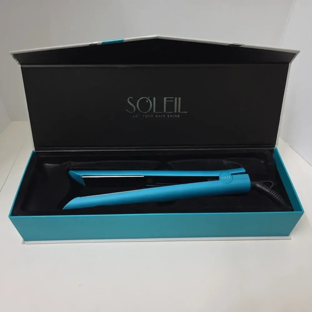 Soleil Professional Solid Ceramic Flat Iron Turquoise 100% Solid Ceramic